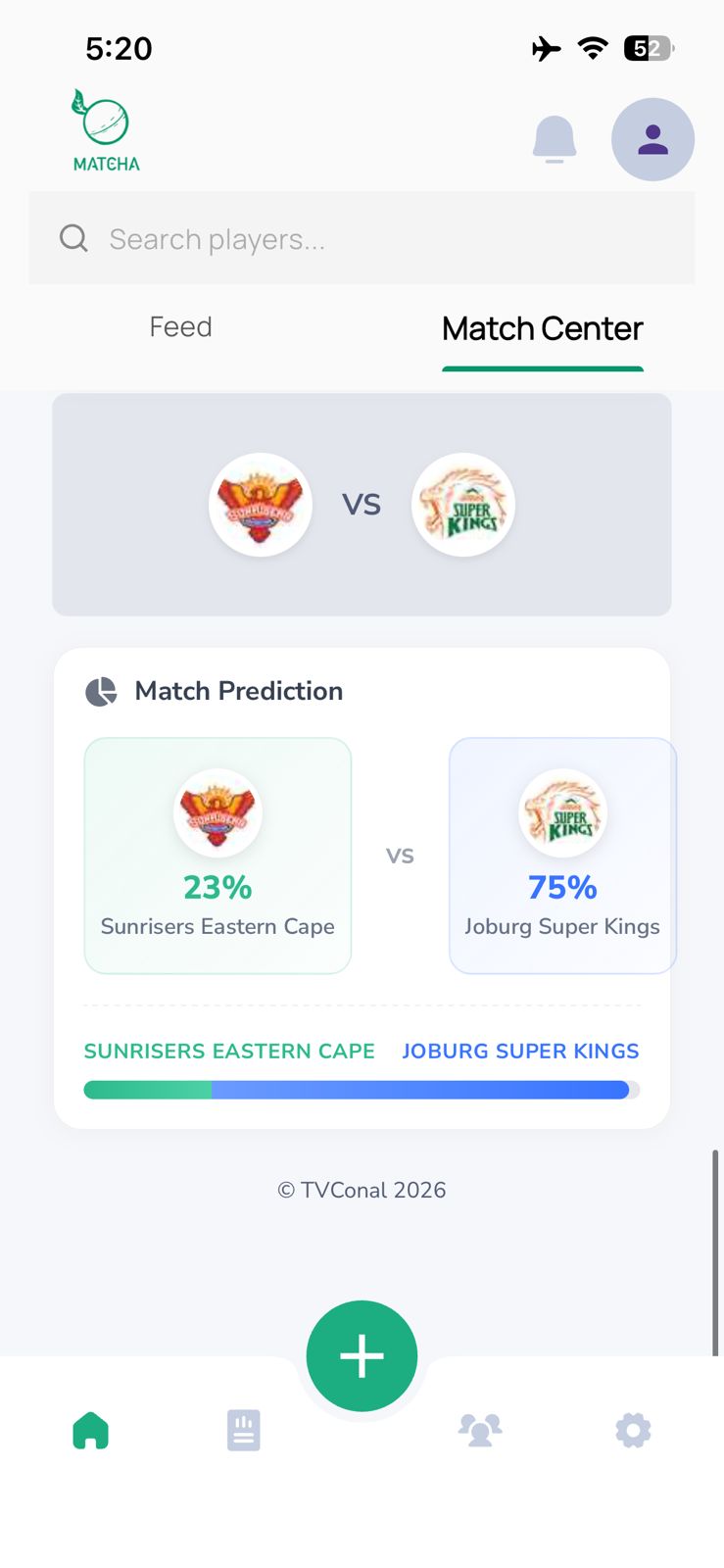 Match Center Screen 2